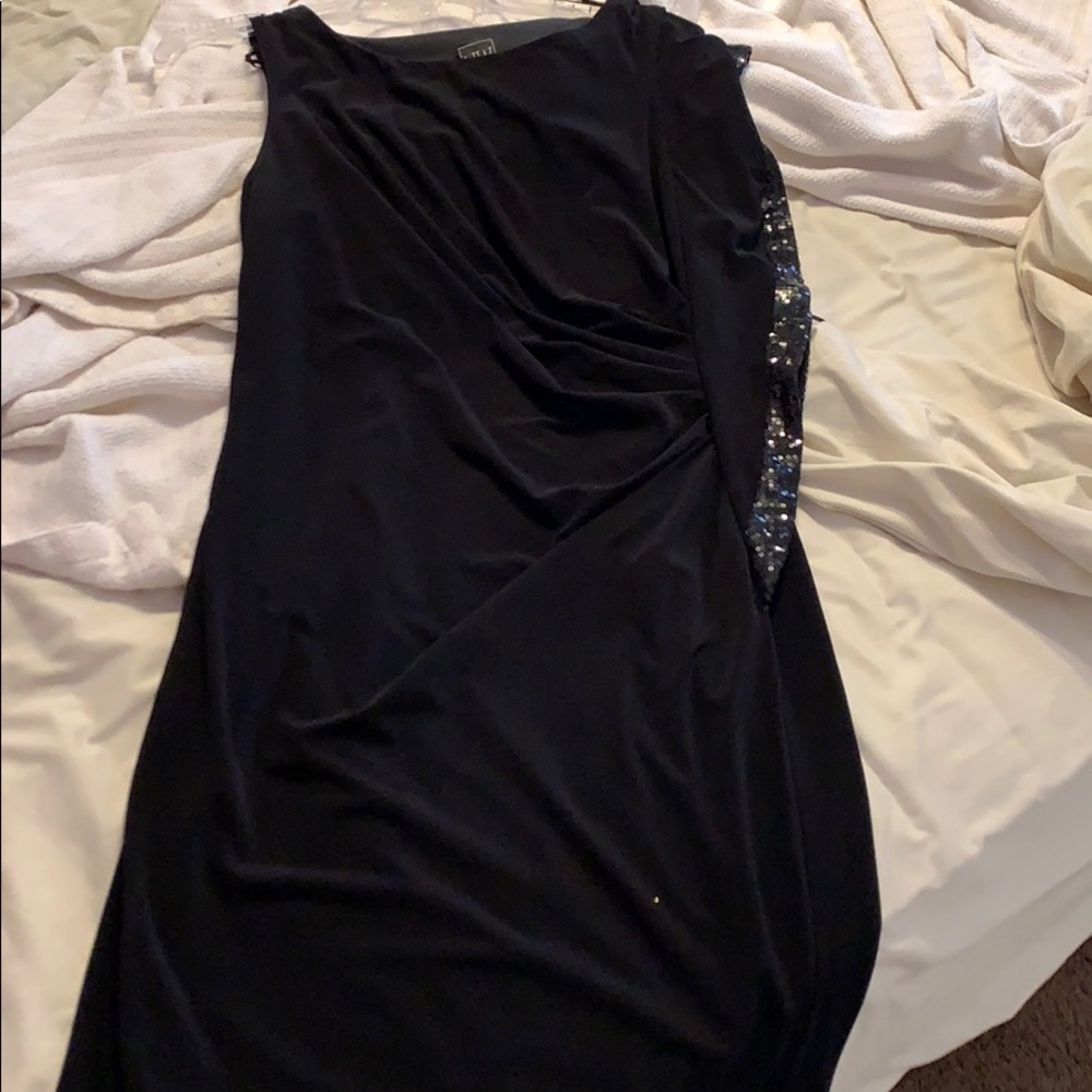 sequenced once shoulder dress